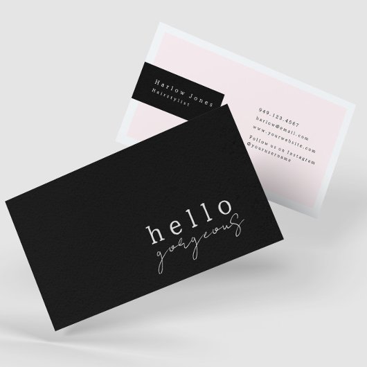 Bleek Blush Pink Hallo Prachtige schoonheidsminima Visitekaartje