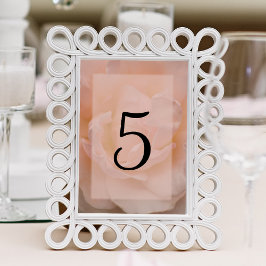 Bleek Blush roze roze platte tabelnummers Kaart