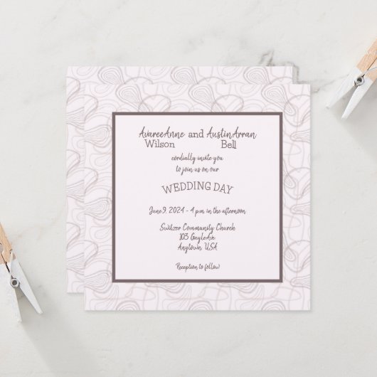 Bleek Bourgondië Abstract Kaart (Voorkant / Achterkant in situ)