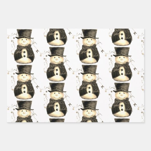 Bleek brons en gouden kerst inpakpapier vel (Voorkant 2)