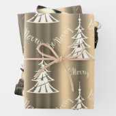 Bleek brons en gouden kerst inpakpapier vel (In situ)