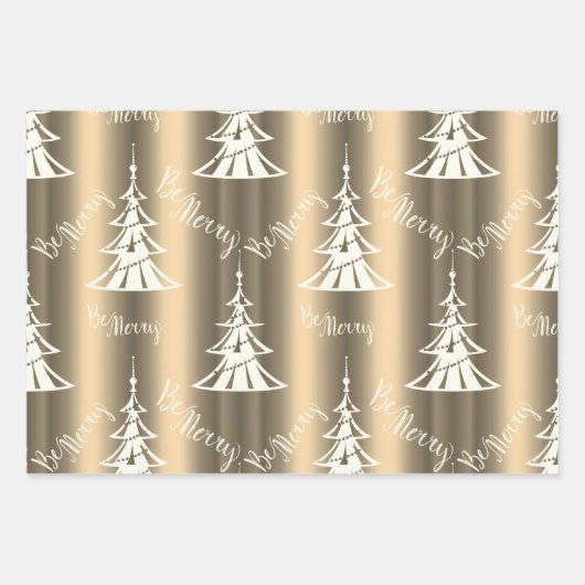 Bleek brons en gouden kerst inpakpapier vel (Voorkant)