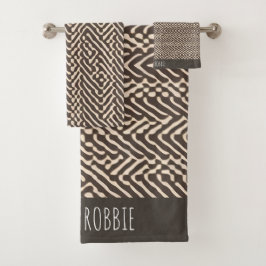 Bleek bruine stoffen tapijten Geometrisch patroon Bad Handdoek