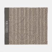 Bleek bruine stoffen tapijten Geometrisch patroon Fleece Deken (Voorkant (Horizontaal))