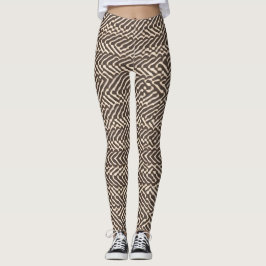Bleek bruine stoffen tapijten Geometrisch patroon Leggings