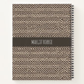 Bleek bruine stoffen tapijten Geometrisch patroon Notitieboek (Achterkant)