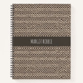 Bleek bruine stoffen tapijten Geometrisch patroon Notitieboek (Voorkant)