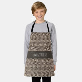 Bleek bruine stoffen tapijten Geometrisch patroon Schort (Gedragen)