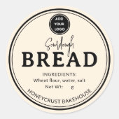 Bleek Crème Bakkerij Sourdough Brood Label Sticker (Voorkant)