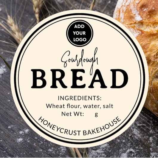 Bleek Crème Bakkerij Sourdough Brood Label Sticker