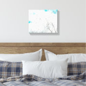 Bleek deegblad Light Blue Turquoise Tree Brunches  Canvas Afdruk (Insitu (Slaapkamer))