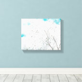 Bleek deegblad Light Blue Turquoise Tree Brunches  Canvas Afdruk (Insitu (Houten vloer))