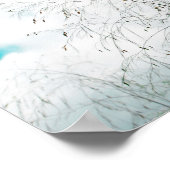 Bleek deegblad Light Blue Turquoise Tree Brunches Poster (Hoek)