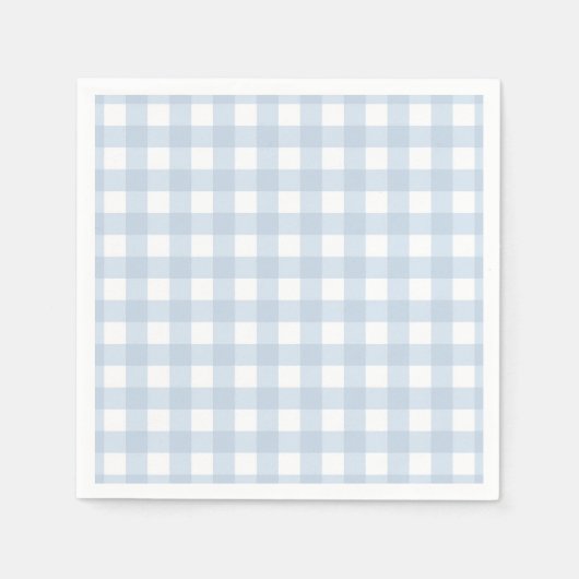 Bleek Denim Blue Gingham Gingham Gecontroleerd Pa Servet (Voorkant)