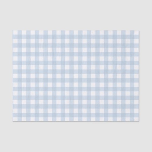 Bleek Denim Blue Gingham Gingham Gecontroleerd Pa Tissuepapier (Voorkant)