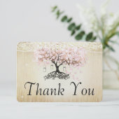 Bleek Dogwood Heart Leaf Tree Gold Hartelijk dank Bedankkaart (Staand voorkant)