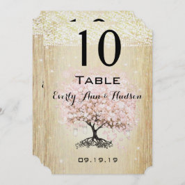 Bleek Dogwood Heart Leaf Tree Table Number Kaart