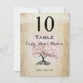 Bleek Dogwood Heart Leaf Tree Table Number Kaart (Voorkant)