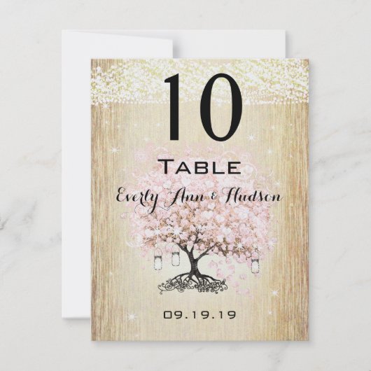 Bleek Dogwood Heart Leaf Tree Table Number Kaart (Voorkant)