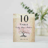 Bleek Dogwood Heart Leaf Tree Table Number Kaart (Staand voorkant)