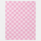 Bleek en Licht Roze Montone Geruit Fleece Deken (Voorkant)