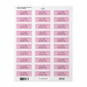 Bleek en Licht Roze Schachbrett Etiket (Full Sheet)