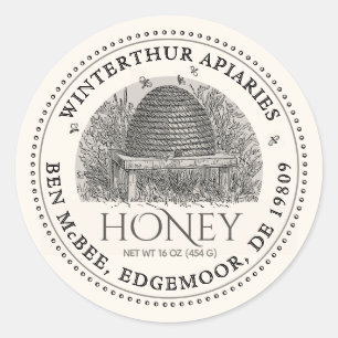 Bleek etiket voor honingbijenkooi ( schuine streep