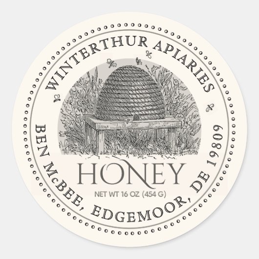 Bleek etiket voor honingbijenkooi ( schuine streep (Voorkant)