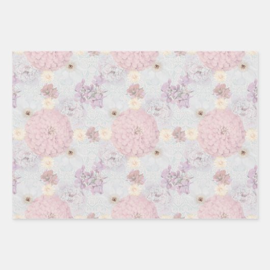  Bleek Floral Inpakpapier Vel (Voorkant 2)