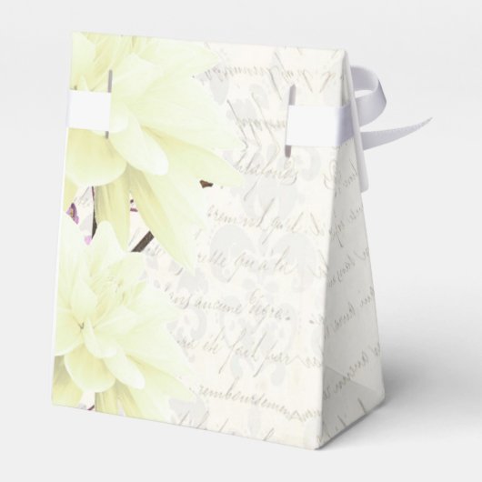  bleek geel bloembloesem, bloesem, bruiloft bedankdoosjes (Achterkant)