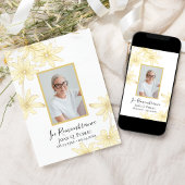 Bleek geel Daisy Flowers Dood Jubileum Kaart