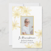 Bleek geel Daisy Flowers Dood Jubileum Kaart (Voorkant)