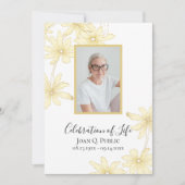 Bleek geel Daisy Flowers Viering van het Leven Kaart (Voorkant)