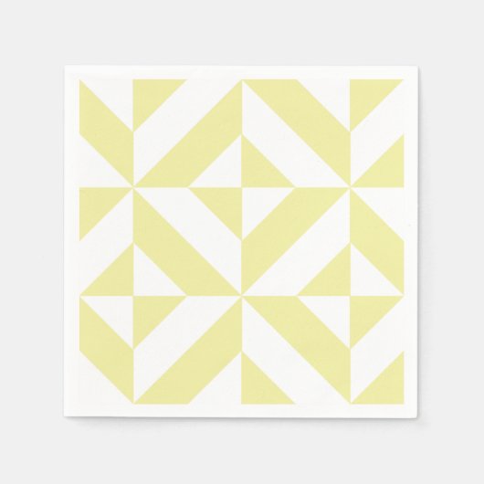 Bleek geel decopatroon servet (Voorkant)