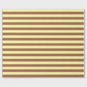 Bleek geel en bruine strepen cadeaupapier (Vlak)