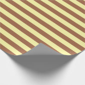 Bleek geel en bruine strepen cadeaupapier (Hoek)