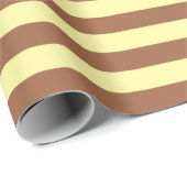 Bleek geel en bruine strepen cadeaupapier (Rol Hoek)