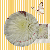 Bleek Geel en Wit Chrysanthemum Blossom Papieren Bordje