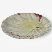 Bleek Geel en Wit Chrysanthemum Blossom Papieren Bordje (Gekanteld)