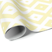 Bleek geel en wit diamantpatroon cadeaupapier (Rol Hoek)