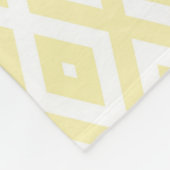 Bleek geel en wit diamantpatroon fleece deken (Hoek)