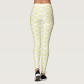 Bleek geel en wit diamantpatroon leggings (Achterkant)