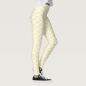 Bleek geel en wit diamantpatroon leggings (Rechts)