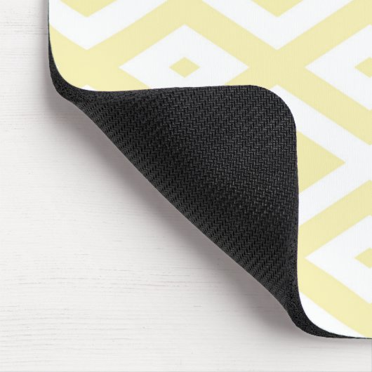 Bleek geel en wit diamantpatroon muismat (Hoek)