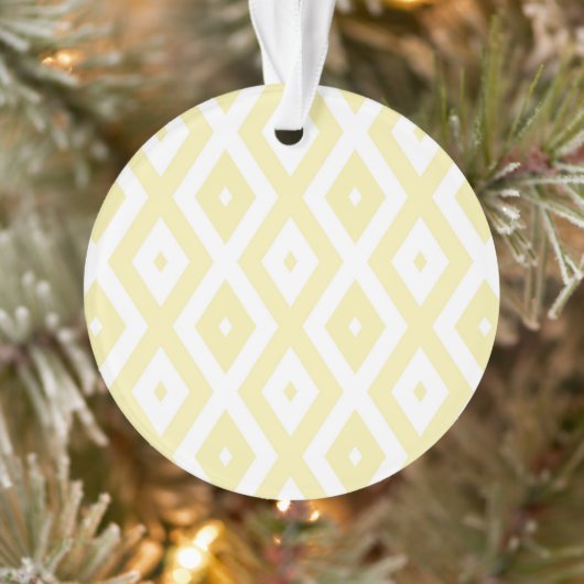 Bleek geel en wit diamantpatroon ornament (Boom)
