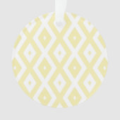 Bleek geel en wit diamantpatroon ornament (voorkant)
