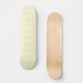 Bleek geel en wit diamantpatroon persoonlijk skateboard (Voorkant)