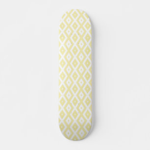 Bleek geel en wit diamantpatroon persoonlijk skateboard