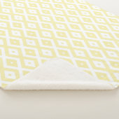 Bleek geel en wit diamantpatroon sherpa deken (3/4)