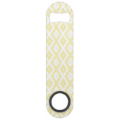 Bleek geel en wit diamantpatroon speed flessenopener (Voorkant)